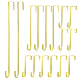 16 Pcs Over Door Hooks Wreath Hanger Metal Z,Champagne Gold