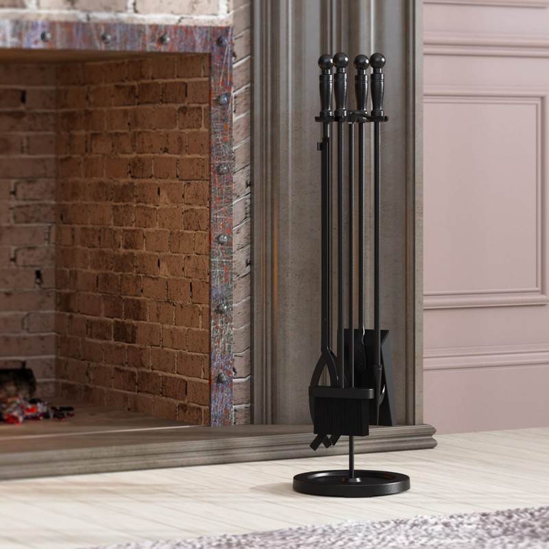 Fire Beauty Fireplace Tools Set 5 Pieces Wrought Iron Fire