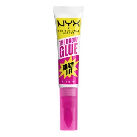 NYX Professional Makeup, The Brow Glue Crazy Lift Tono Transparente, 7 ml - Gel fijador de cejas con efecto laminado, hasta 24H de extrema fijación, a prueba de agua y sin residuos, fórmula vegana