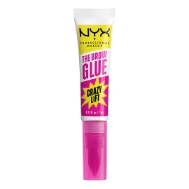 NYX Professional Makeup, The Brow Glue Crazy Lift Tono Transparente, 7 ml - Gel fijador de cejas con efecto laminado, hasta 24H de extrema fijación, a prueba de agua y sin residuos, fórmula vegana