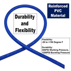 YOTOO Compressed Air Hose PVC 5 m Long 10 mm ID x 14 mm AD 300 PSI with 1/4 Inch Germany Quick Coupling Connections and Bend Limiters