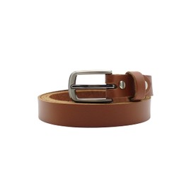NK Belt GmbH #SR-07A Women's Leather Belt Made in Germany, Suit Jeans Belt 2 cm Narrow, Cognac