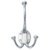 Castelion® Large Chrome Double Victorian Hook | Hat and Coat
