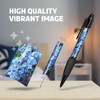 1x Black Ballpoint Pen (Photo Insert) - Forget-Me-Not Flowers Purple