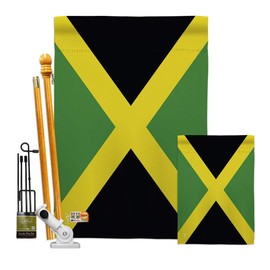 Jamaica Garden House Flags Kit Regional Nationality Nation International World Country Particular Area Small Decorative Gift Yard Banner Double-Sided Made In USA 28 X 40