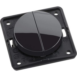 Hager Double Switch – Black Gloss