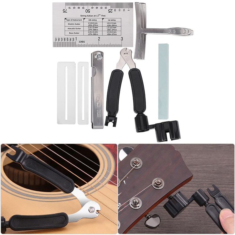 Guitar Tool Set Including Sander Radius Gauge String Action Ruler