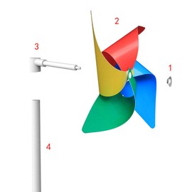 WOAIX Windmill, 4 Colors, 6 Colors, 8 Set, Cool Garden Decoration, DIY Kit, Craft, Windmill, Gift, Colorful