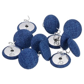 QUARKZMAN Pack of 12 Upholstery Pins Twist Pin, 20 mm Bed Skirt Pens, Fabric-Covered Button Twist Pins for Throws, Bed Skirt, Armchair, Caddies, Furniture Cover, Dark Blue