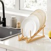 HBlife HBlife Bamboo Wooden Dish Drying Rack for Kitchen Counter,