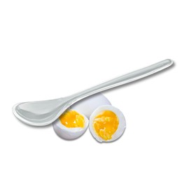 homiez Egg Spoons Plastic Transparent [Pack of 12] – Also Suitable as Ice Cream Spoon, Latte Macchiato Spoon or Baby Spoon – Long Plastic Spoon Reusable – Serving Spoon, Tea and Coffee Spoon