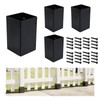 Muzata 4Pack Adjustable Fence Post Protector Range 3.5" to 6"