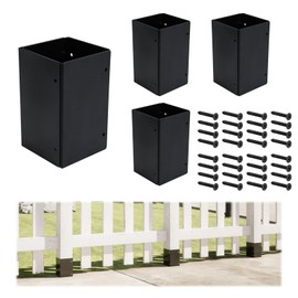 Muzata 4Pack Adjustable Fence Post Protector Range 3.5" to 6" Mailbox Post Protector 4x4 6x6 Protects from Rain Damage M074