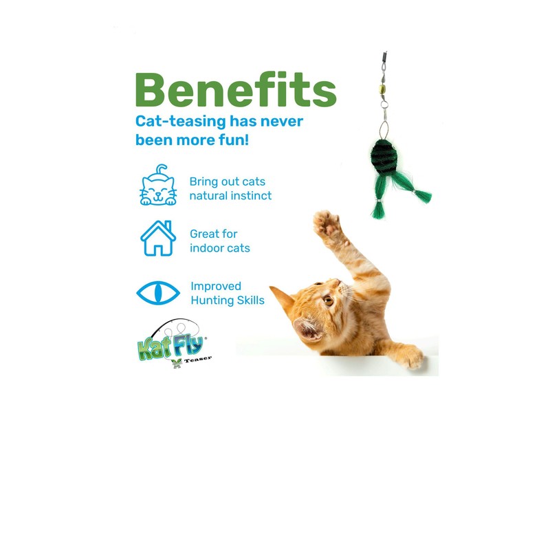 Kat Fly Cat Toy Teaser Frog - 3 Pk Cat
