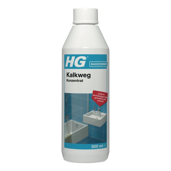 HG Kalkweg Concentrate 500 ml, Limescale Cleaner for the Bathroom, Removes Stains and Deposits from Shower Heads, Taps, Bathtubs and Shelves (500 ml) - 100050105