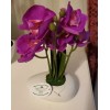 Mabrouk Imports 5" × 3" Ceramic Vase 9" Artificial Orchids