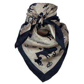 Wyoming Traders Cowboy Silhouette Wild Rag 100% Silk Scarf Bandana Multiple Colors (34.5" Large, Tan)