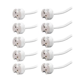 MDCGPower 10 Pack LED MR16 Socket, GU5.3 Socket, LED Halogen Lamp Ceramic Wire Connector Base Socket Adapter MR16 MR11 G4 GU5.3 Socket (Pack of 10)
