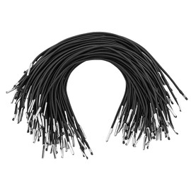 SUPERFINDINGS 100Pcs Black Elastic Barbed Cord with Metal Ends Elastic Cord with Barbs Elastic Barbed Cord Stretch Loop Band with Metal Barbs Fastener for Notebook Party Hat Mask 235x3x2mm