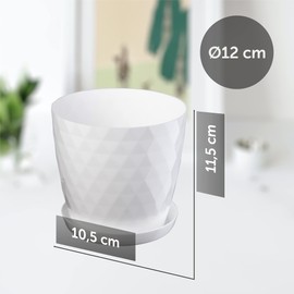 Kadax Decorative Flower Pot, for Flowers and Plants, with bottom tray, Made of Light and Durable Material