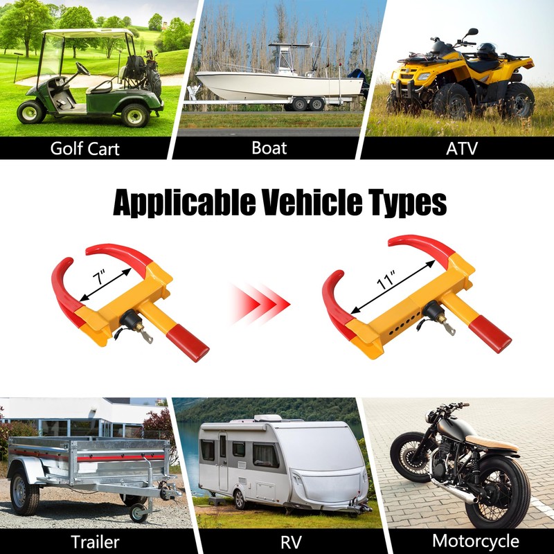 KAYCENTOP Universal Wheel Lock, Security Trailer Wheel Lock, Tire Lock
