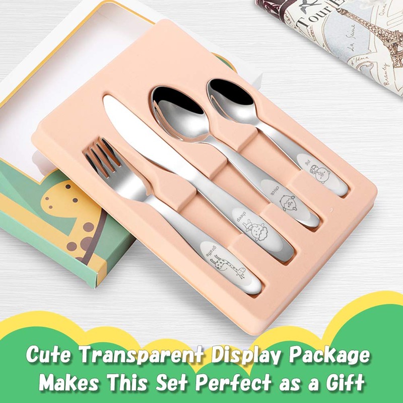 Kids Silverware Set Toddler Utensils 18/8 Stainless Steel 4PCS Fork