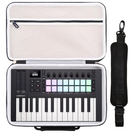 worfty Case for Novation Launchkey Mini 25 MK4 / MK3 / FLkey MIDI Keyboard Controller, Travel Carrying Case Suitable for Novation Launchkey 25 Keys Mini (Black)