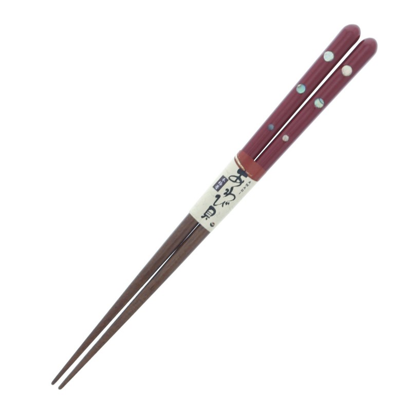 Chopsticks, Dishwasher-safe, Shell Craft, Abalone, Shell Flower Maru, Wooden (Natural