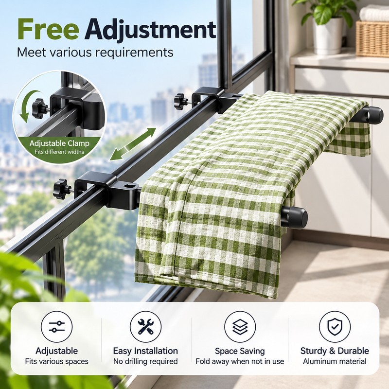 Rotatable Wall Mounted Clothes Hanger for Space-Saving Storage – Stainless