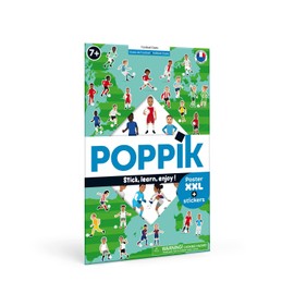 POPPIK 1841076 Sticker Poster Football Interactive Educational Poster with Stickers Multilingual Football Poster for Ages 7+ 68x100cm