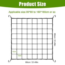 Grow Tent Net, Growzelt Complete Set, Vegetable Protection Net, Support Net, Grow Tent, Protective Nylon Net for Vegetables, Fruits and Flower Plants (80 x 80 cm)