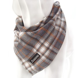 Soft Washable Plaid Bandanas for Dogs and Cats,Adjustable Triangle Bib Comfortable Scarfs for Girl Boy Dogs Puppies (Grey, Small)