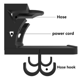 Wall Mount Shelf for AirSense 11 – Includes Mask Hook & Hose Hanger – Space-Saving, Durable Design – Easy Installation (Shining Black, 4 Hooks)