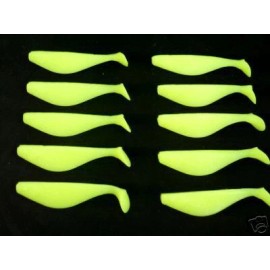 Unbranded 4" Yellow  shad bodies / 10 PACK