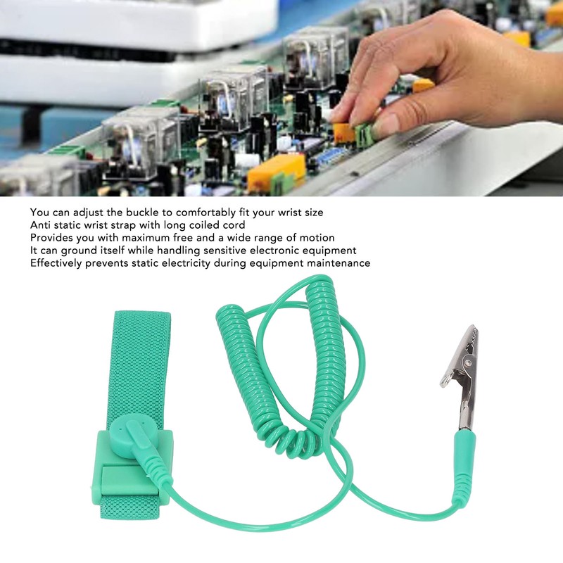 10Pcs Anti Static Wrist Strap PU Adjustable 1MΩ Resistor Long