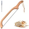 Wooden Bread Slicer, Bread Knife with Screwdriver, Stainless Steel Serrated