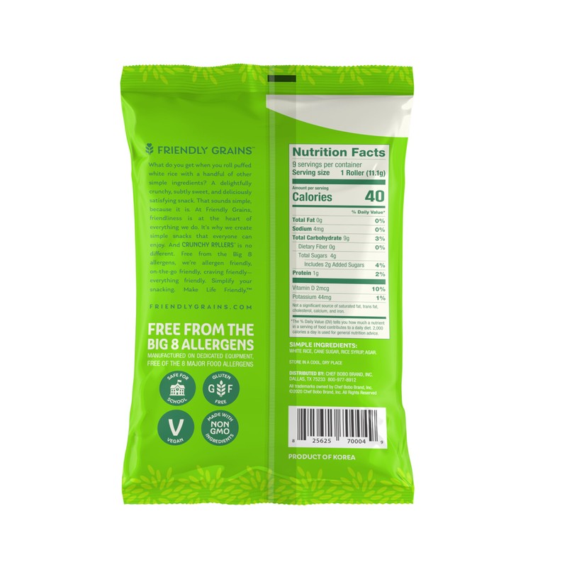 Classic White Rice Crunchy Rollers - Sweet Rice Snacks, Crispy