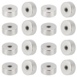 Beebeecraft 1 Box 50 Pieces 304 Stainless Steel Earring Backs with Screw Back Silver Flat and Round for Making Jewellery and Earrings