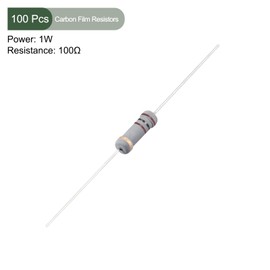 YOKIVE 100pcs Carbon Film Resistors 1W 100 Ohm 5% Tolerance Resistors for DIY Electronic Projects 4 Color Bands 10x3.5mm