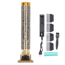 Professional T Blade Hair Trimmer with Matching Charging Base Portable Hair Clipper Set Buddha Pattern Charging Stand