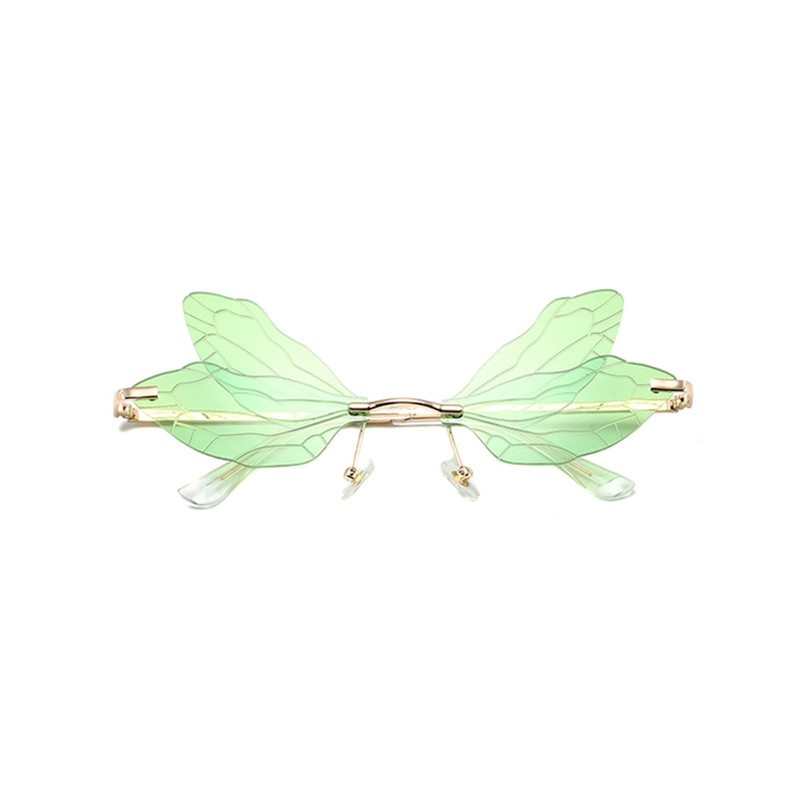 YOJUED Butterfly Sunglasses with Dragonfly Wings Irregular Glasses for Women