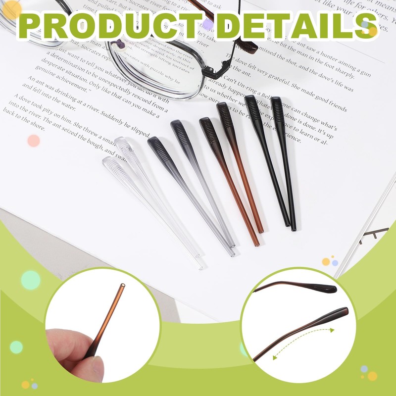 PATIKIL Eye Glass Replacement Temples, Anti-Slip Eyeglass End Tips for