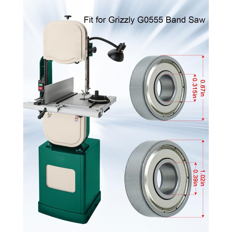 6 Pack Saw Bearings Compatible with Grizzly G0555 Band Saw,
