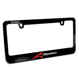 iPick Image for Acura A-Spec Logo in UV LED Printed on Black Metal License Plate Frame