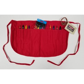 Simplicity Child Crayon Apron Red with Pack of 8 Premium Crayons
