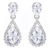 BriLove Women's Wedding Bridal Crystal Teardrop Infinity Dangle Screw Back
