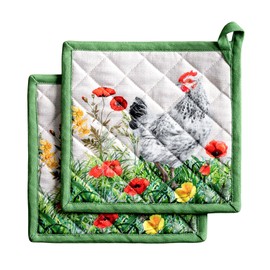 Maison d' Hermine Pot Holders 100% Cotton Potholders (8" x 8", Pack of 2)
