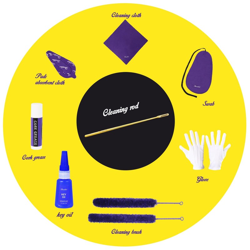 Flute Cleaning Care Cleaning Kit: Key Oil + Cork Grease