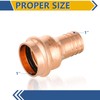 10-Pack GUOFIS Copper Press Fittings, 1 inch Press X 1