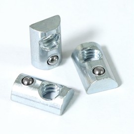 Abeicy 1/4"-20 Threaded Steel Roll in T-Nut with Ball Spring, T-Slot Nuts Accessory Hardwares for 10 Series Aluminum Extrusion Profiles Rail (20)